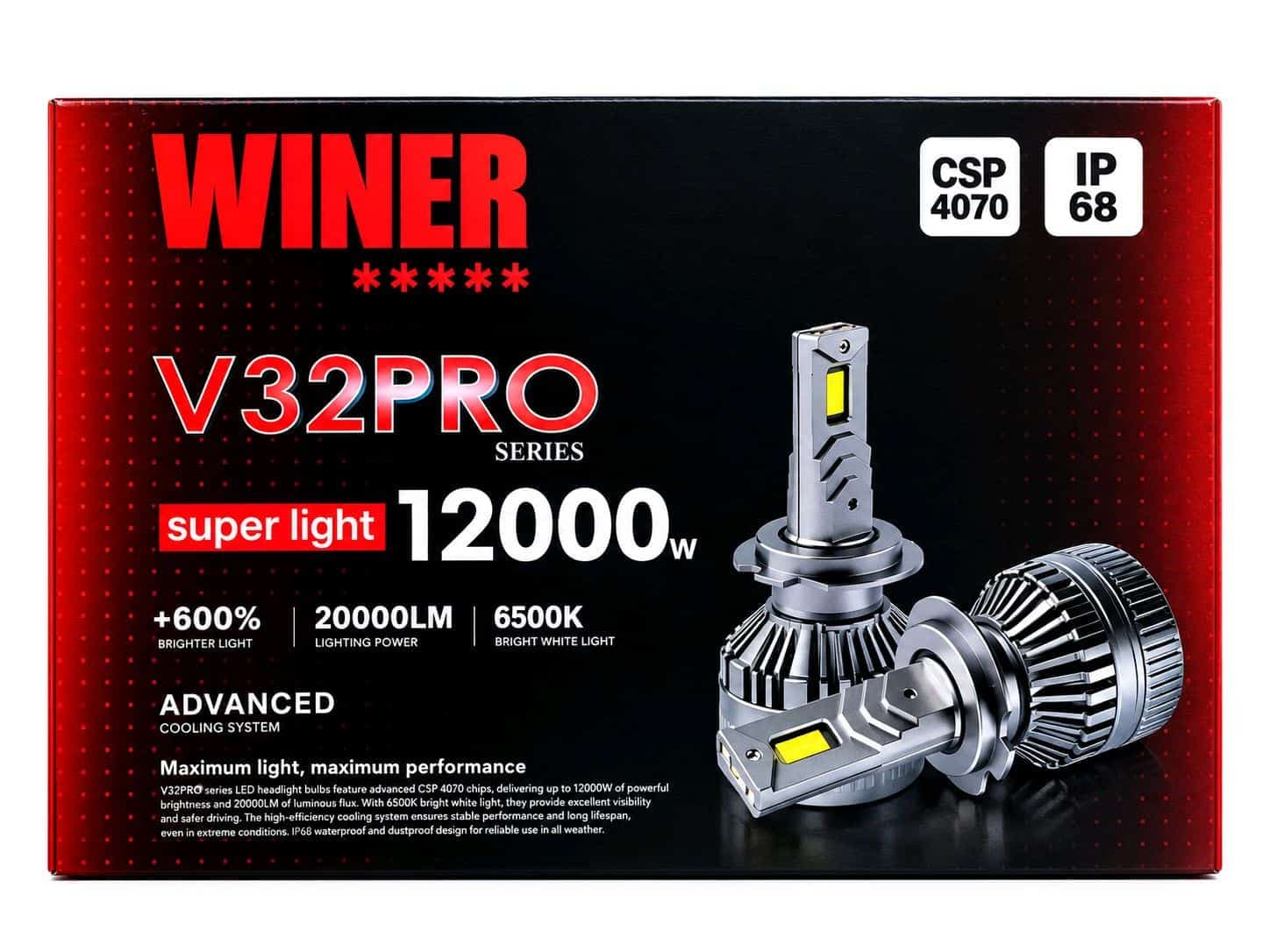 هدلایت تک رنگ winer پایه H1 مدل V32 pro — تصویر ۳