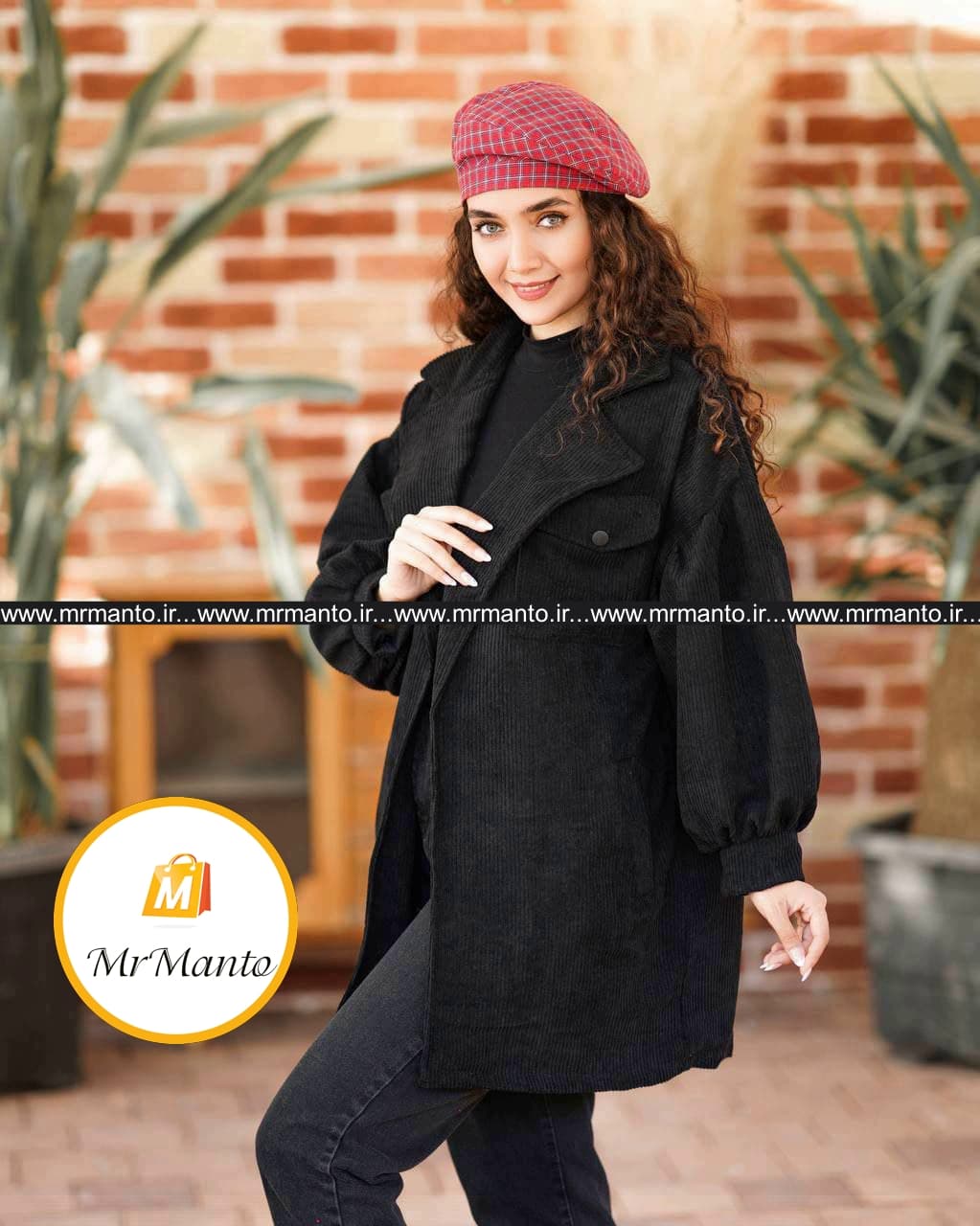 کت پاییزه یقه انگلیسی آستین فانوسی