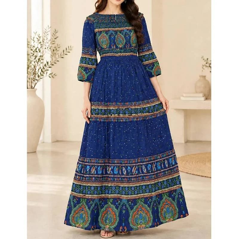 پیراهن ساحلی کریشه وارداتی هندی طرح فانوس/کد29922 — تصویر ۳