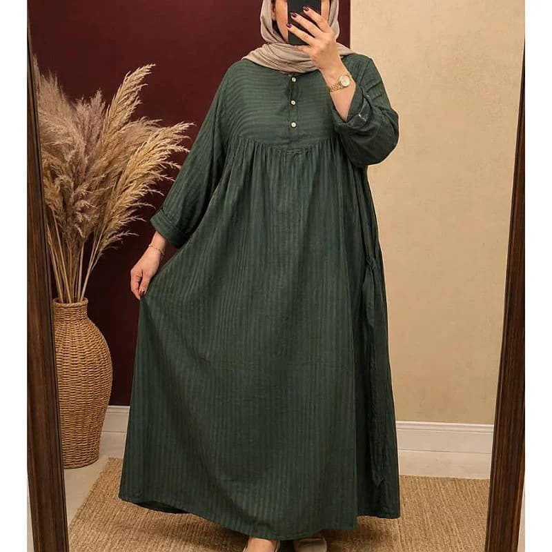 پیراهن ساحلی مانتویی لینن قواره دار وارداتی /کد29920 — تصویر ۲