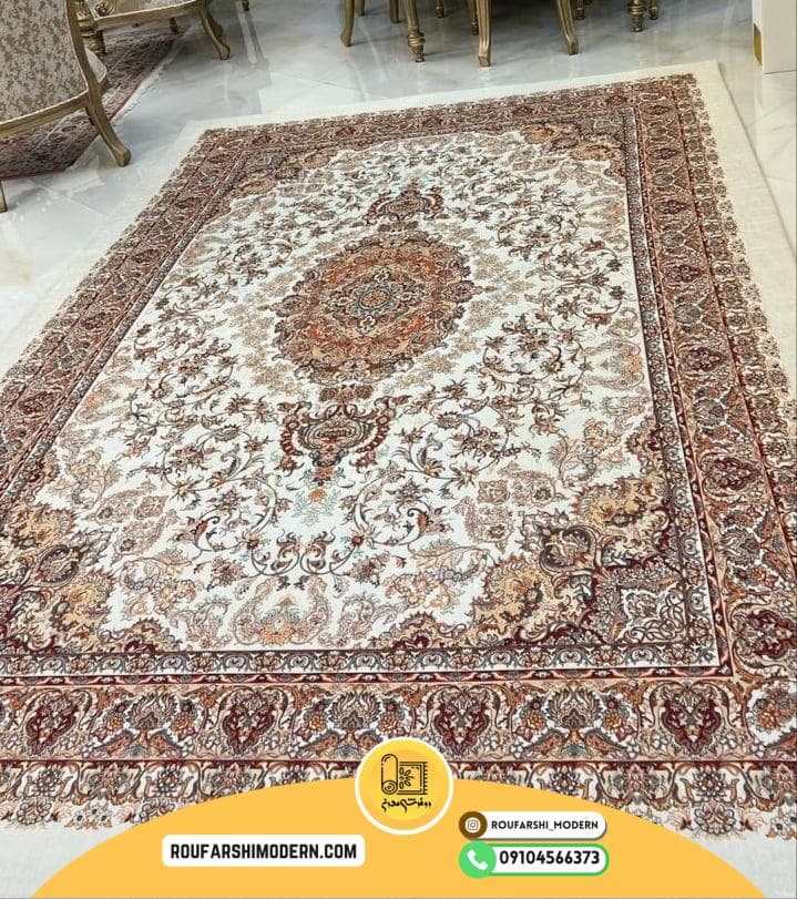 فرشینه / طرح فوق العاده جذاب کاور فرش و روفرشی کشدار کد 0290 — تصویر ۳