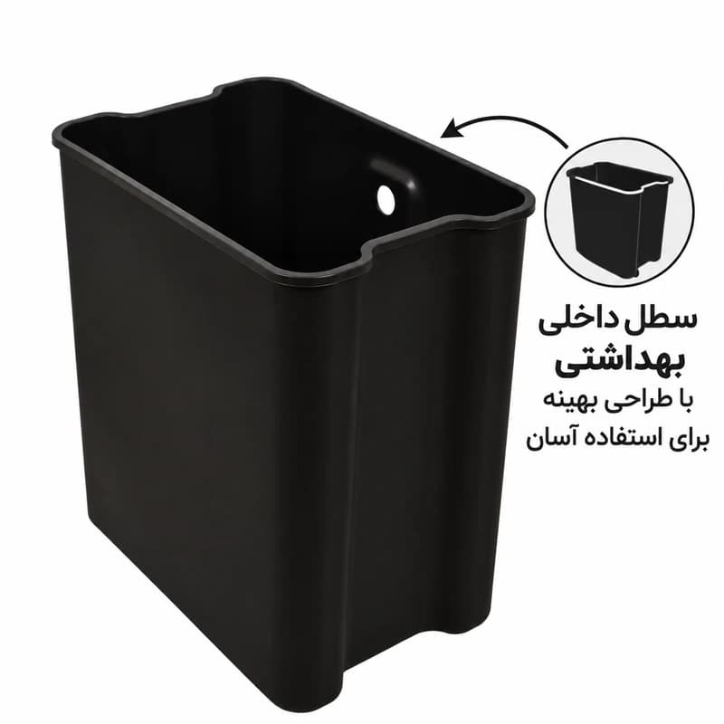 سطل زباله چهارگوش 20 لیتر نوک مدادی UN-4305 — تصویر ۴
