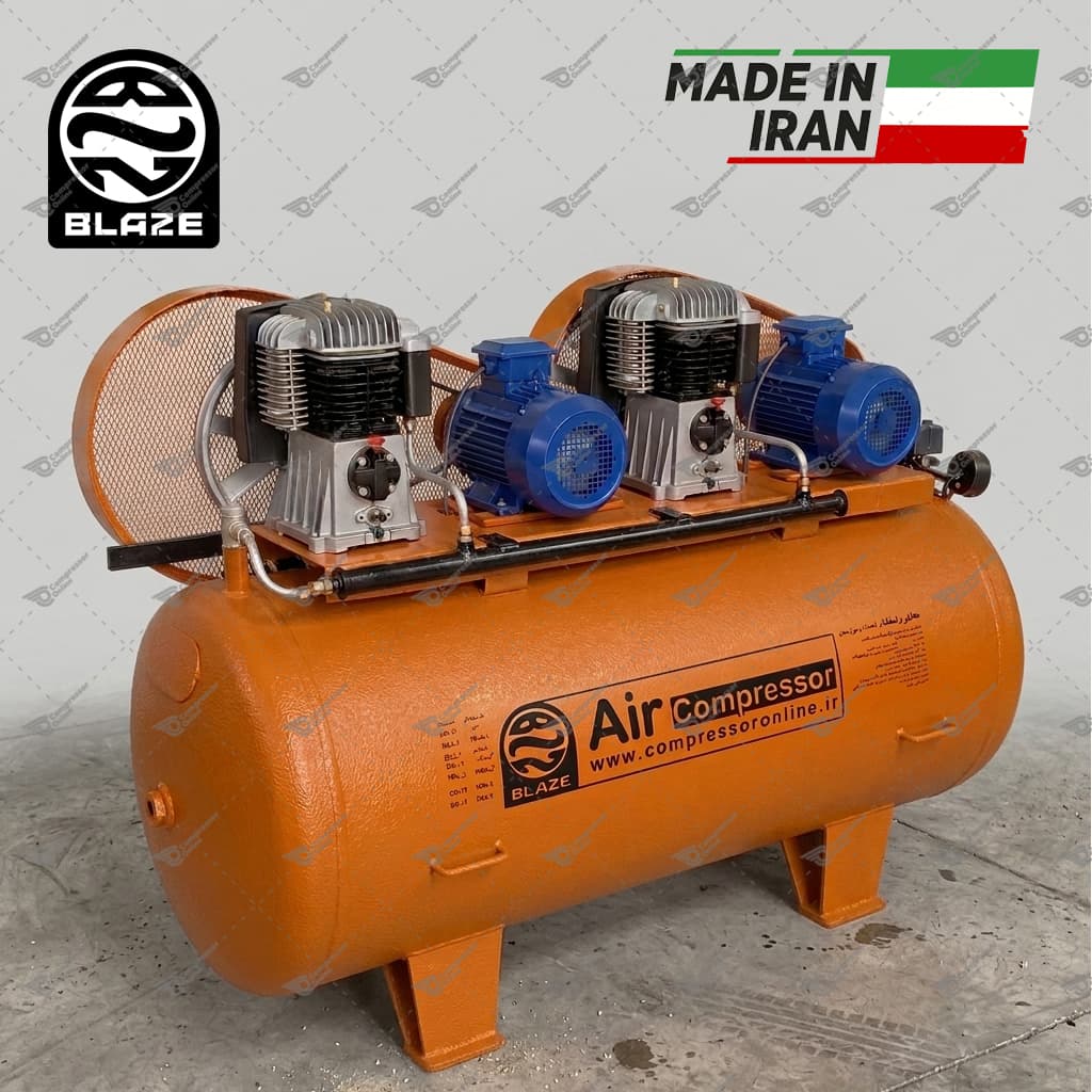 کمپرسور هوا (پمپ باد) ایتالیایی 1200 لیتری پیستونی Blaze — تصویر ۲