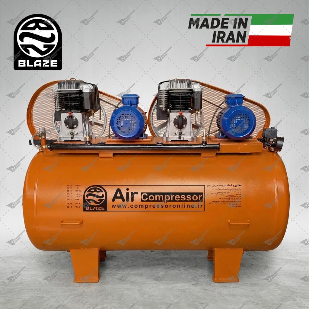 کمپرسور هوا (پمپ باد) ایتالیایی 1200 لیتری پیستونی Blaze