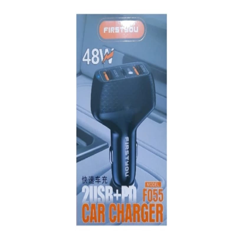 شارژر فندکی 45 وات FIRSTYOU مدل F055 با شارژ PD و 3 خروجی Type-C و USB-A — تصویر ۲