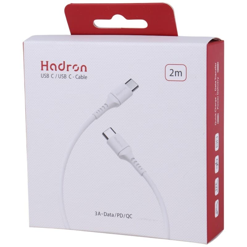 کابل دو سر تایپ سی فست شارژ 3 آمپر هادرون Hadron HTC-C-C01L طول 2 متر — تصویر ۷