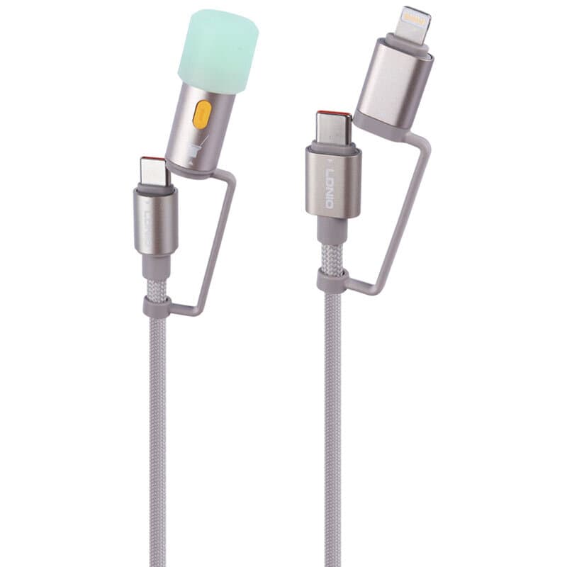 کابل شارژ چندکاره فست شارژ 65 وات الدینیو LC19 طول 1.2 متر — تصویر ۳