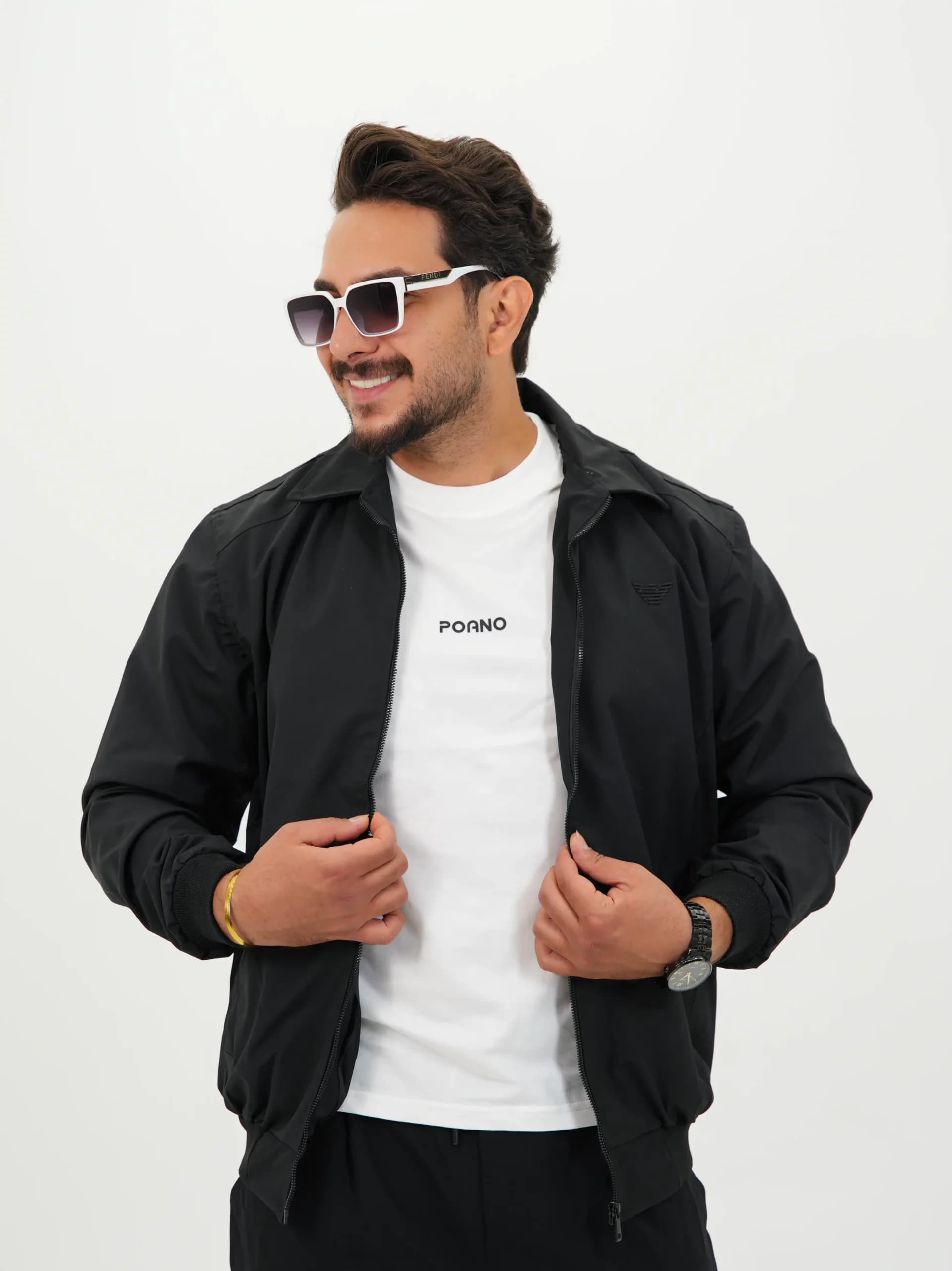 کاپشن مردانه بایکر پارچه شمعی MASSIMOکد50228