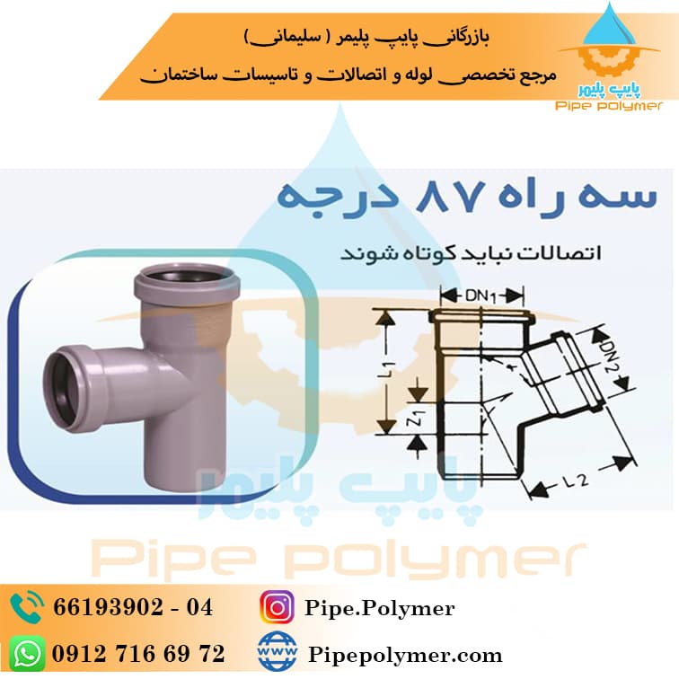 سه راه 90 درجه 110-50 نیوفلکس پوش فیت
