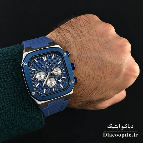 ساعت مچی اورجینال مردانه سه موتور برند نیوی فورس مدل NF8037 بند رابر — تصویر ۷