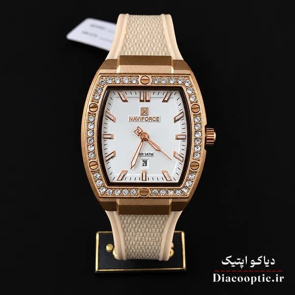 ساعت مچی اورجینال زنانه موتور ژاپن برند نیوی فورس مدل NF5071 بند رابر — تصویر ۲