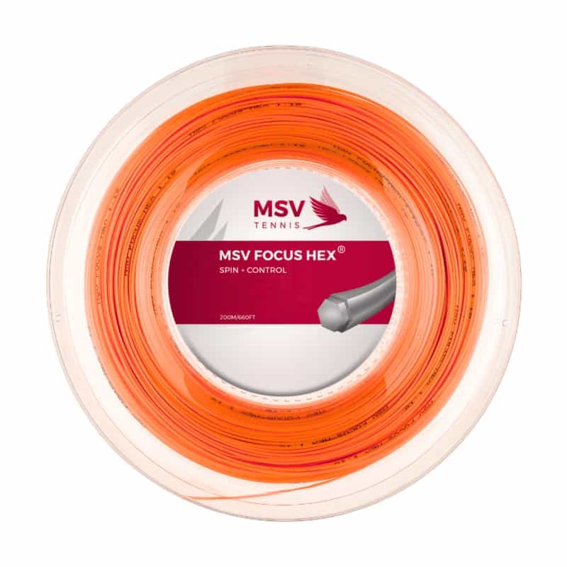 زه راکت تنیس نارنجی (12متر-200متر) MSV Focus Hex String 1.23mm
