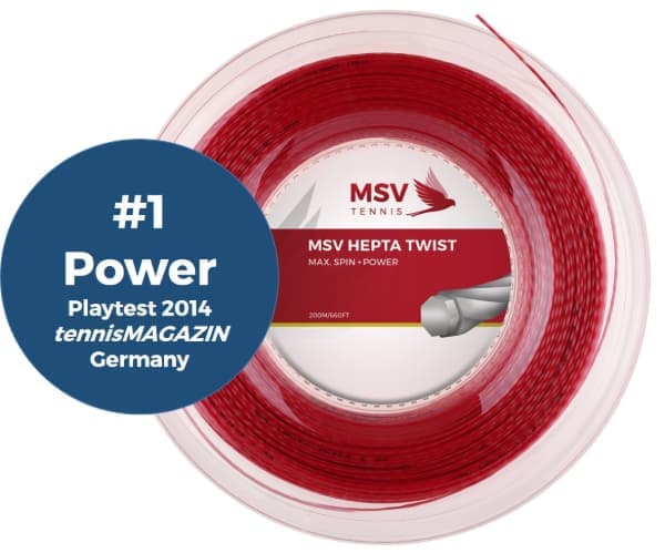 زه راکت تنیس قرمز (12متر-200متر) MSV Hepta Twist String 1.25mm