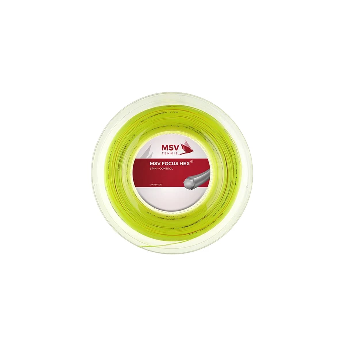 زه راکت تنیس زرد (12متر-200متر) MSV Focus HEX 1.27mm