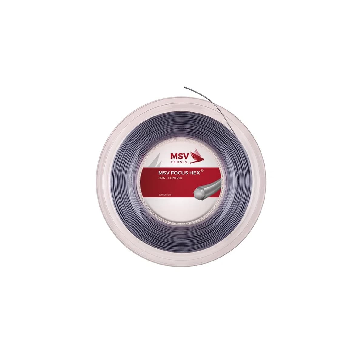 زه راکت تنیس نقرهای (12متر-200متر) MSV Focus HEX 1.23mm