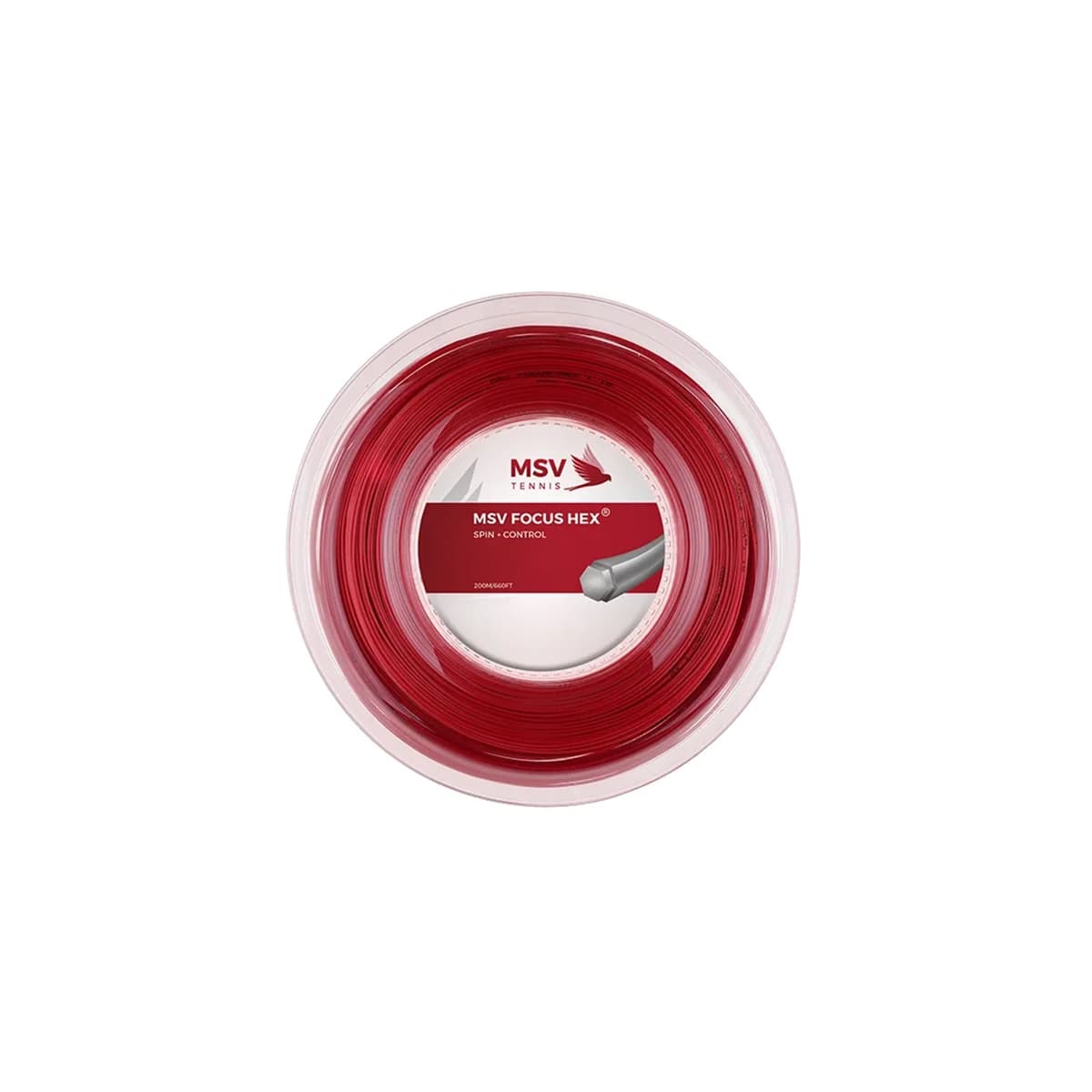 زه راکت تنیس قرمز (12متر-200متر) MSV Focus HEX 1.23mm