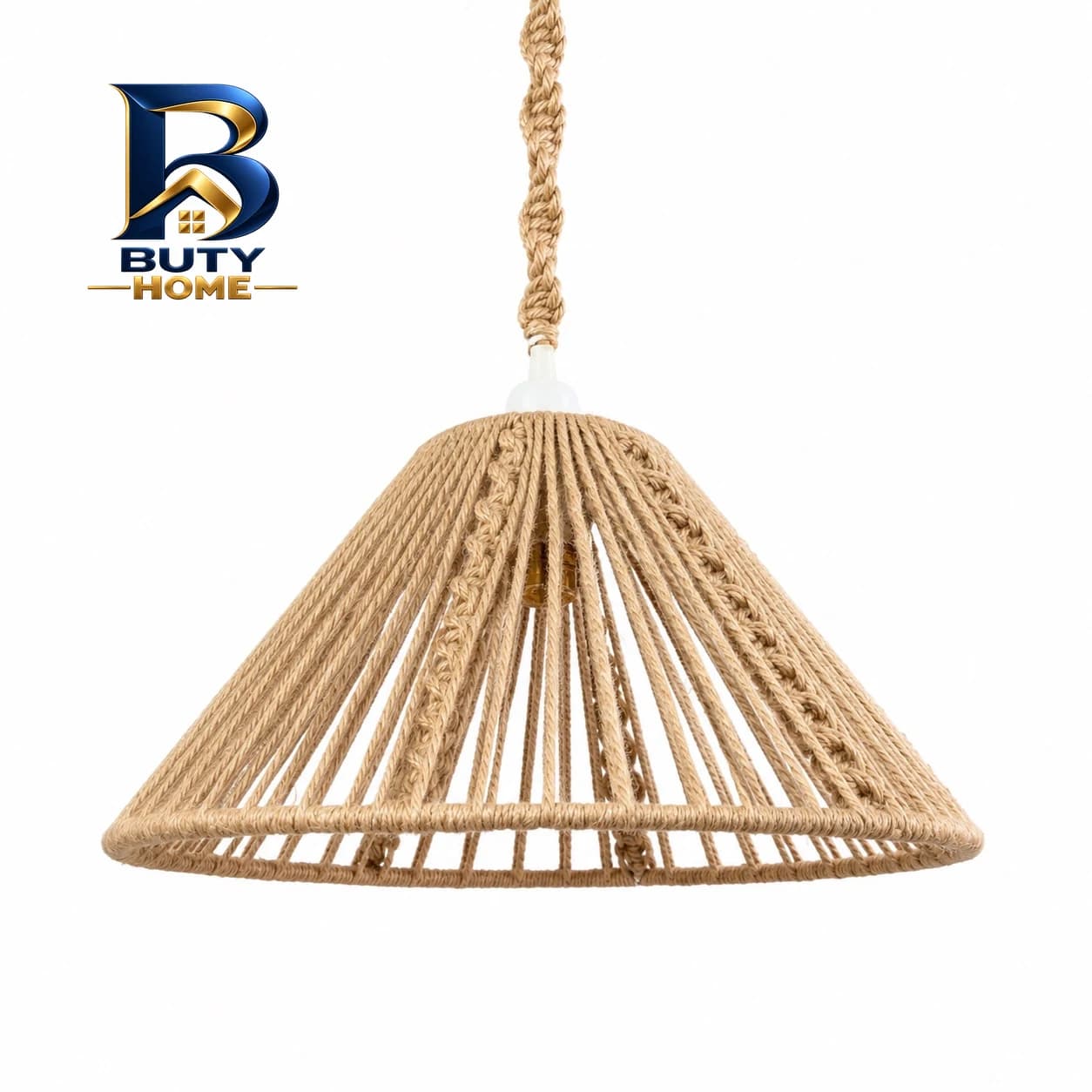لوستر بافتنی مدل مکرومه طرح مخروطی کد 066