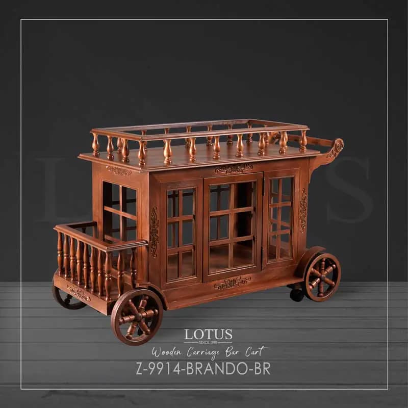 میز بار کالسکه چوبی لوتوس مدل BRANDO – Z-9914 — تصویر ۷
