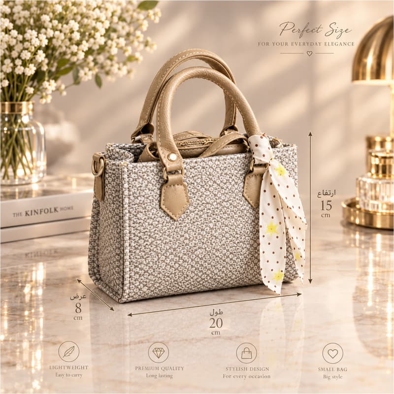 کیف دستی و دوشی زنانه شیک و کلاسیک کد m431 — تصویر ۴
