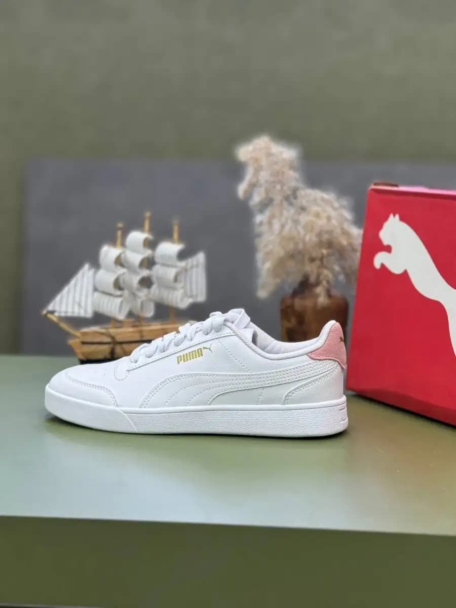 کتونی پو.ما مدل Puma Shuffle سفید پشت صورتی — تصویر ۳