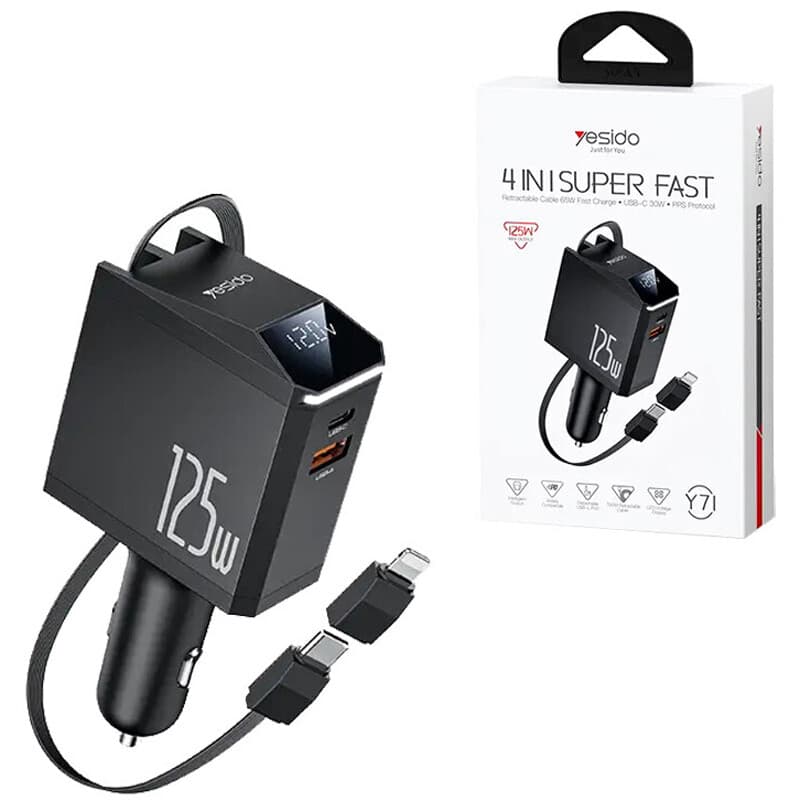 شارژر فندکی 125 وات یسیدو مدل Yesido Y71 125W Fast Car Charger — تصویر ۳