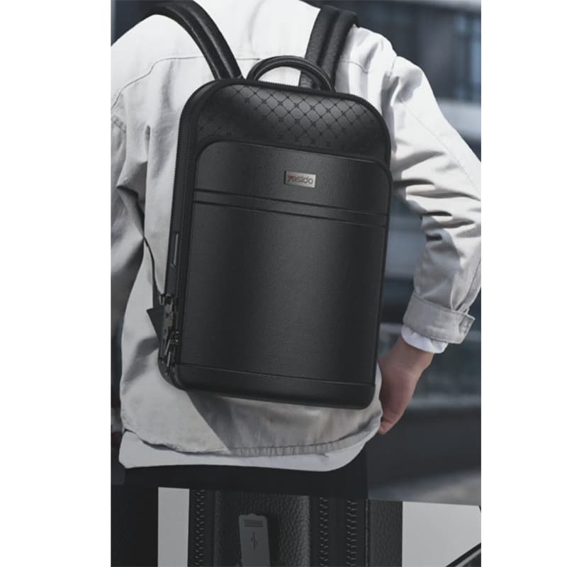 کیف کوله پشتی (رو دوشی) چرم همراه قفل اثر انگشتی یسیدو مدل Yesido WB59 — تصویر ۲