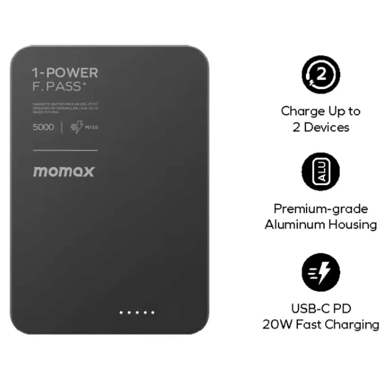 پاوربانک مگ سیف 5000 میلی آمپر مومکس مدل Momax IP-157 — تصویر ۸