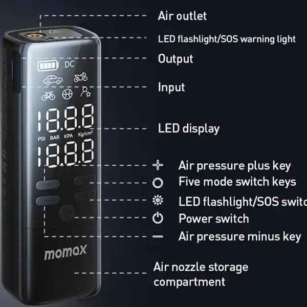 پمپ باد مومکس مدل Momax CR-16 — تصویر ۸