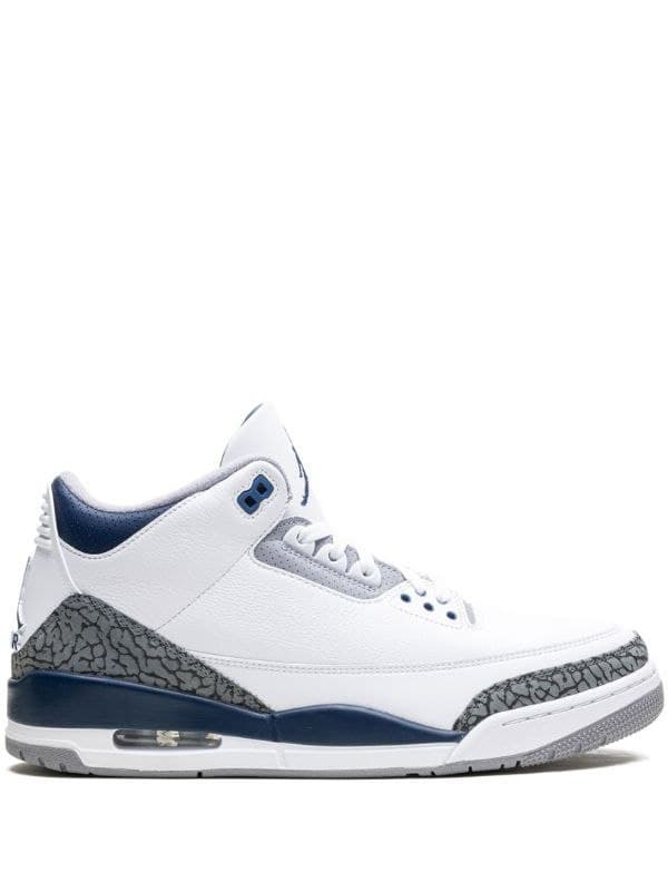 نایک ایر جردن ۳ آبی سفید Nike air jordan 3 blue white