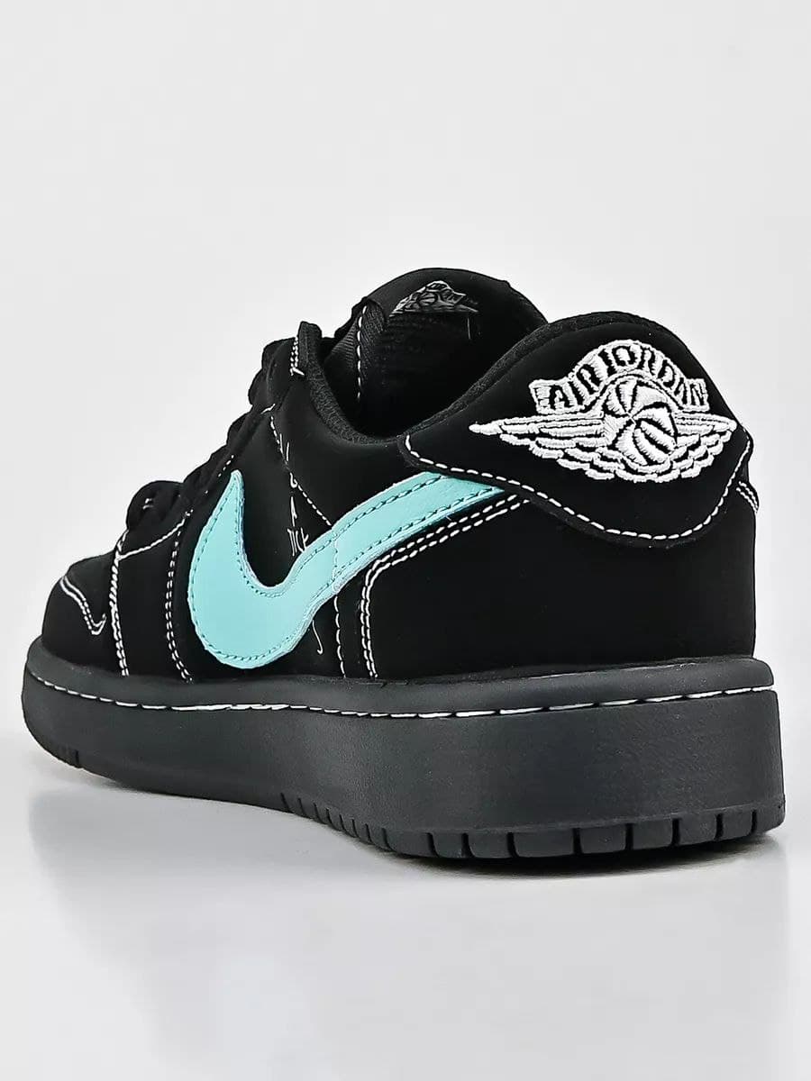 نایک ایر جردن ۱ بدون ساق تراویس آبی مشکی تیفانی Nike jordan 1 low travis scott Tiffany and co — تصویر ۴