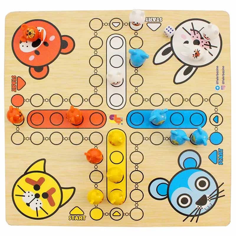 منچ چوبی | Wooden Ludo Board Game