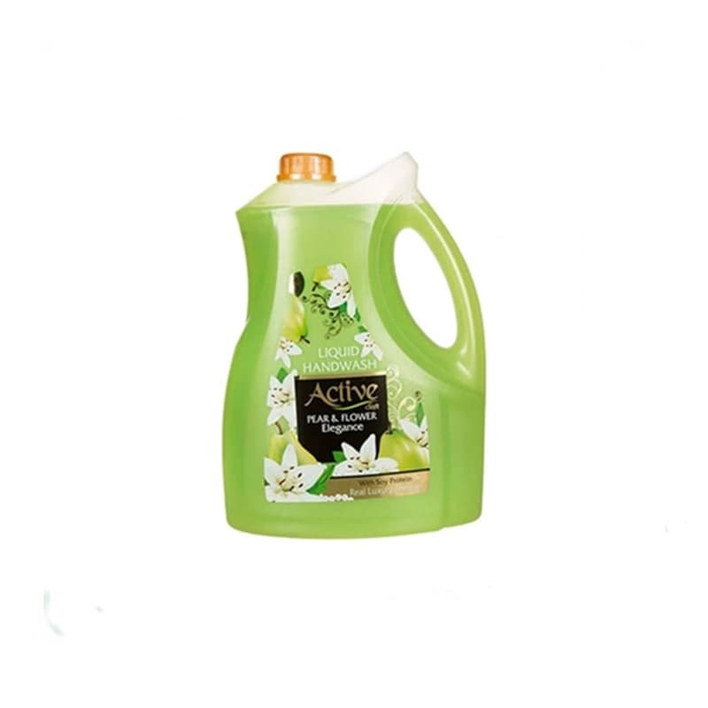 مایع دستشویی صدفی اکتیو با رایحه گل و گلابی وزن 3750 گرم