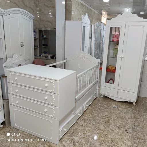 تخت و کمد نوزادی سیسمونی نوزاد سرویس کودک کد0 مبلمان فرنا مدل 1143282