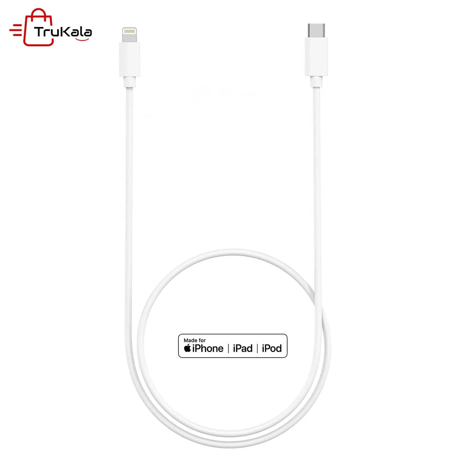 کابل شارژر سفید آیفون PD اورجینال — تصویر ۴