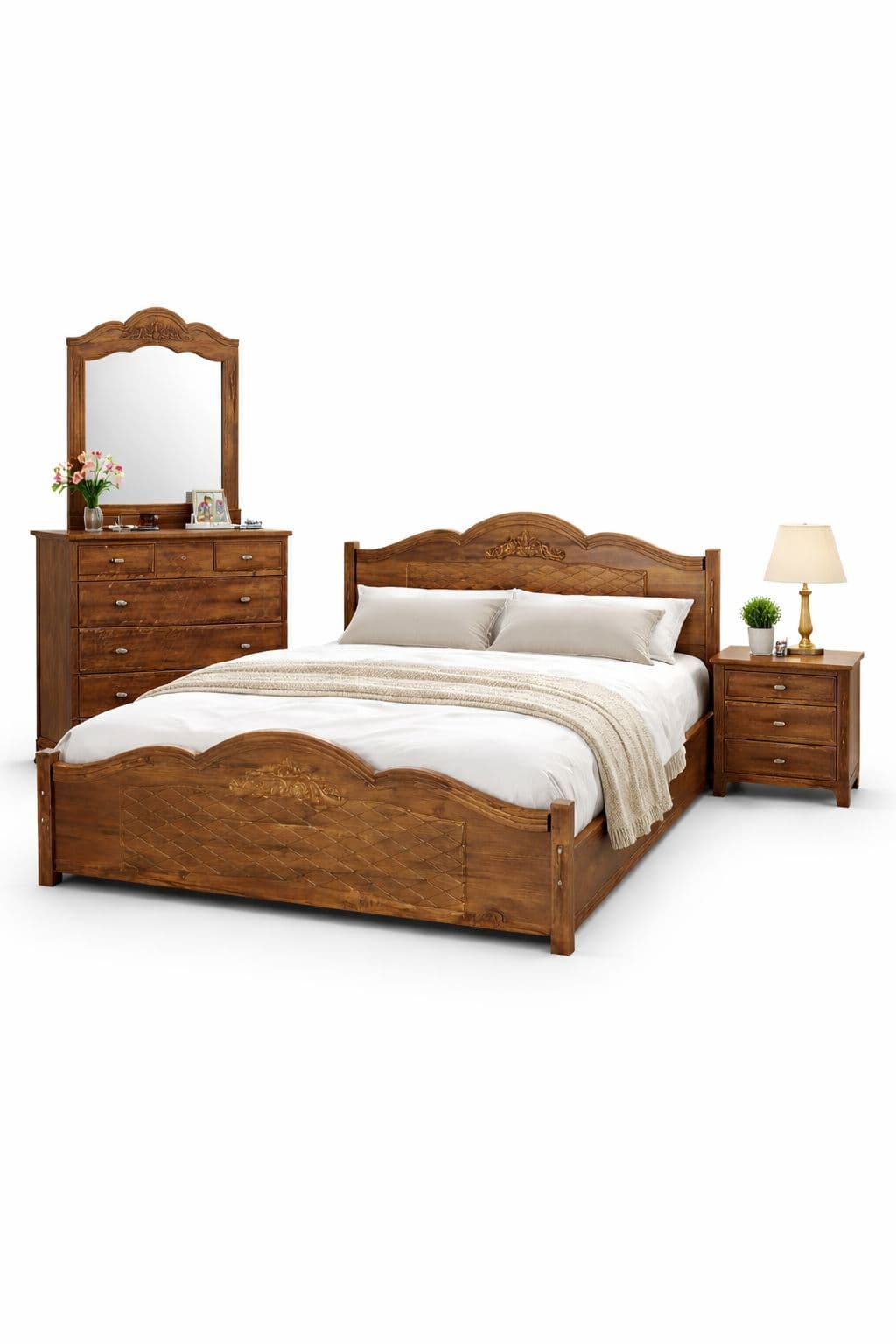 تخت خواب دونفره مدل سلطنتی یک و نیم نفره 120 مبلمان فرنا مدل 1143268 — تصویر ۳