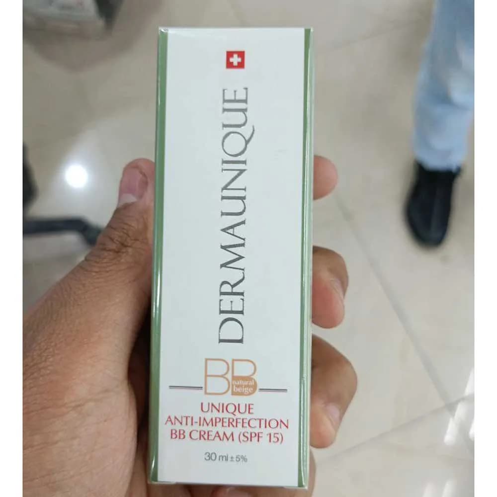BB کرم کنترل چربی و کوچک کردن منافذ با spf 15 بژ طبیعی درمایونیک dermaunique — تصویر ۲