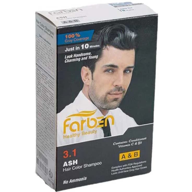 رنگ مو مردانه خاکستری 3.1 فاربن farben