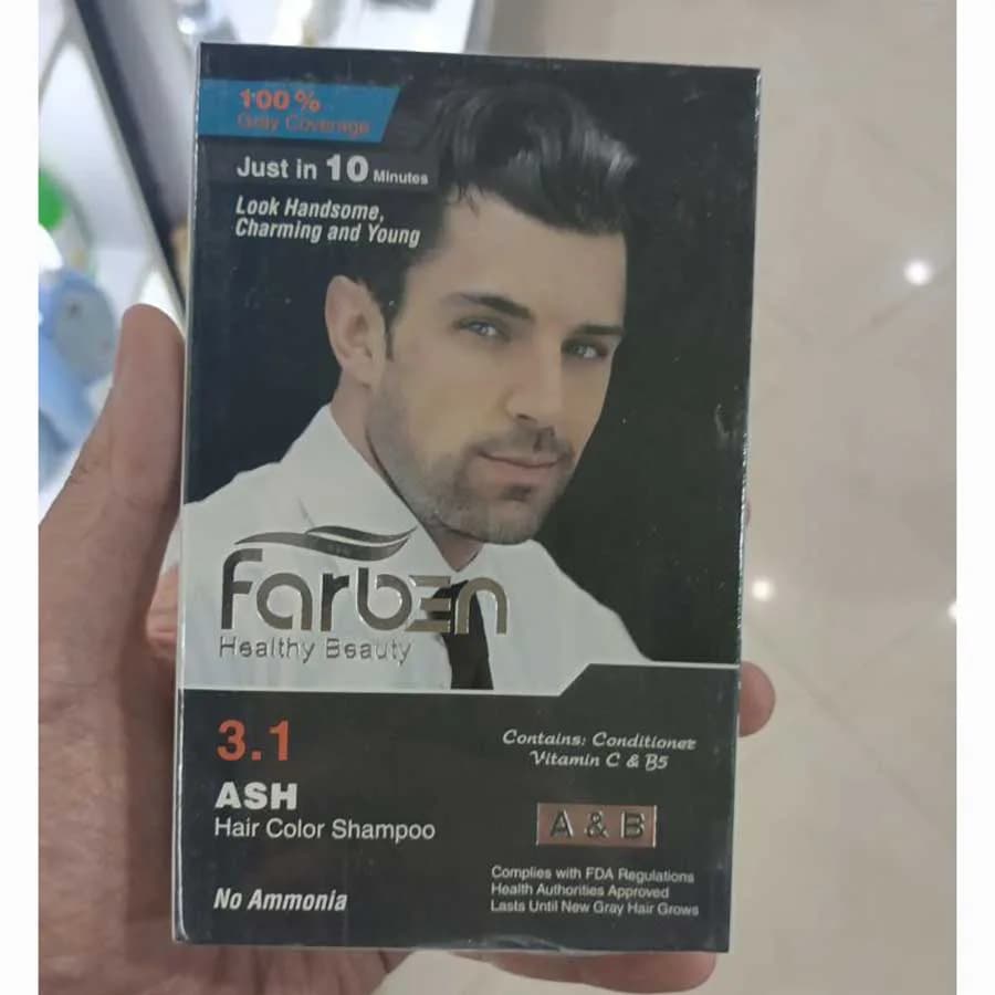 رنگ مو مردانه خاکستری 3.1 فاربن farben — تصویر ۲
