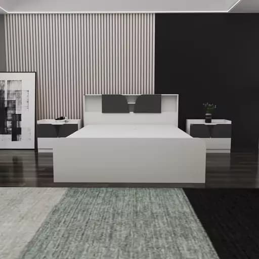 سرویس خواب دونفره مدل FH508 سایز 160×200 سانتی متر مجموعه 3 عددی مبلمان فرنا مدل 1143229