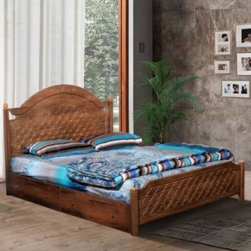 تخت خواب دو نفره MDF مدل روژان بدون کشو بدون تشک مبلمان فرنا مدل 1143171