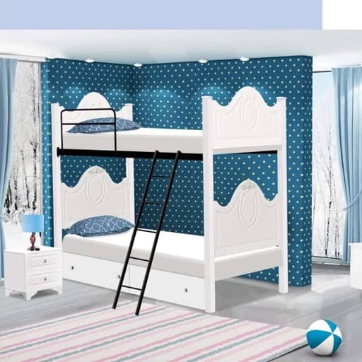 تخت خواب دو طبقه MDF مدل آرامش با کشو بدون تشک مبلمان فرنا مدل 1143163