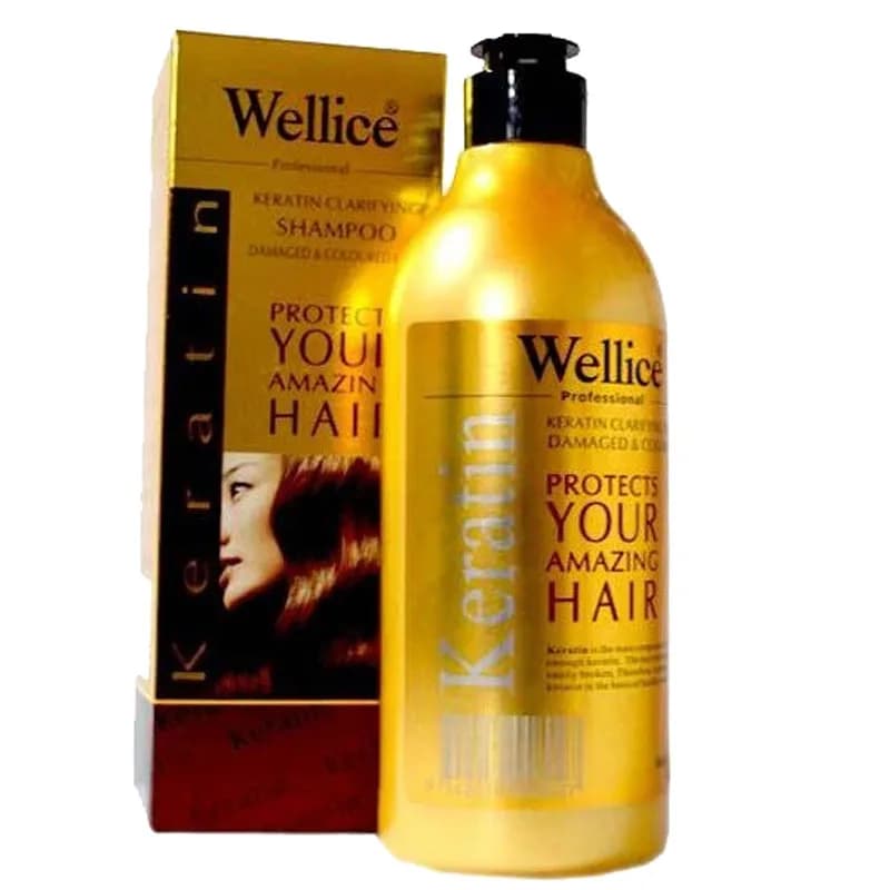 شامپو کراتین مو ویلایس wellice حجم 550 میل — تصویر ۳
