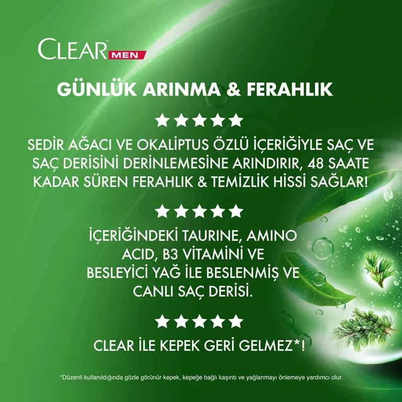 شامپو مردانه کلیر مدل ARINMA ve FERAHLIK حجم 485 میل — تصویر ۴
