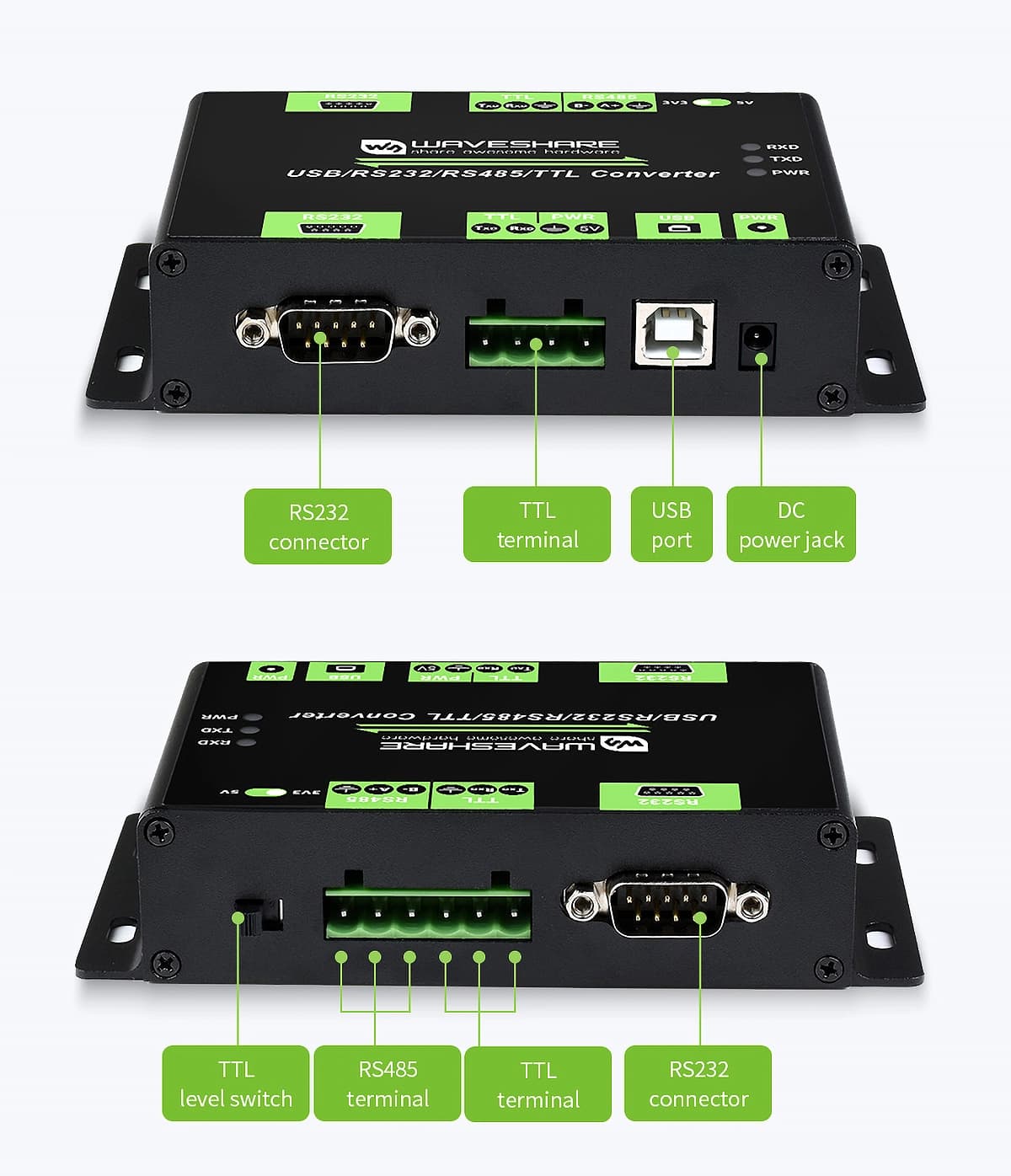 مبدل صنعتی ویوشیر | WAVESHARE مدل USB/RS232/RS485/TTL Converter — تصویر ۸