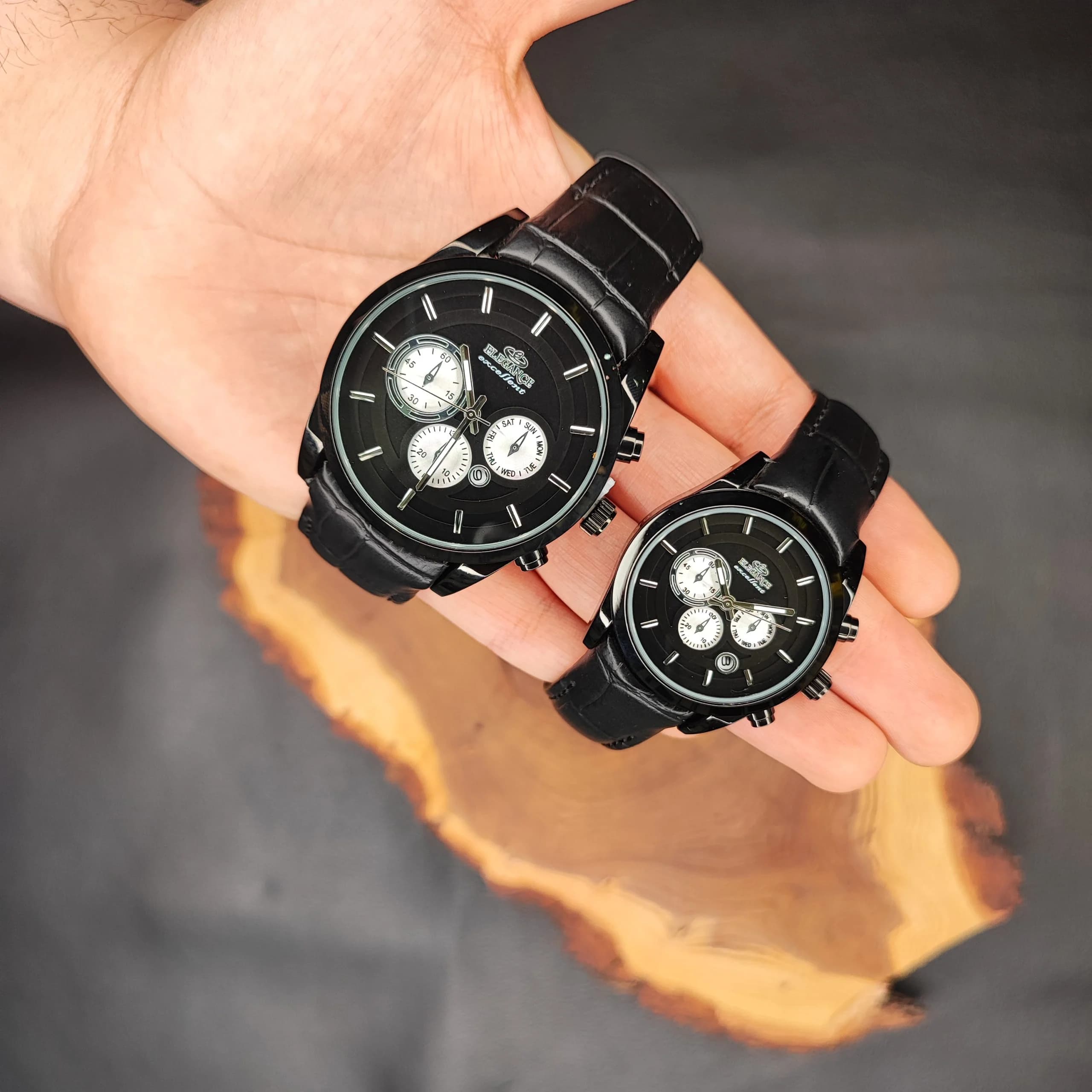 ست ساعت مچی عقربه ای الگانس مشکی نقره ای مدل MA-2067G — تصویر ۶