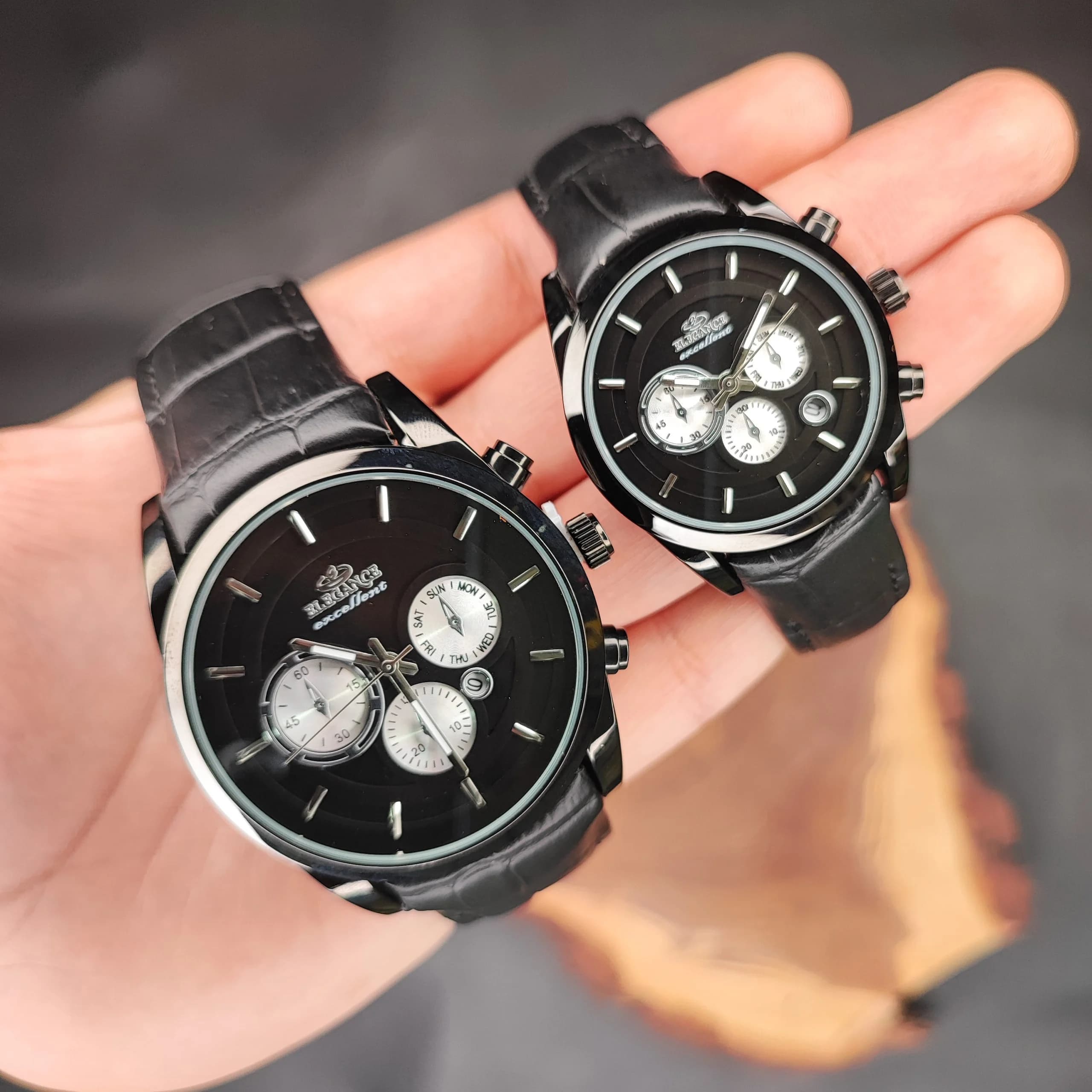 ست ساعت مچی عقربه ای الگانس مشکی نقره ای مدل MA-2067G — تصویر ۲