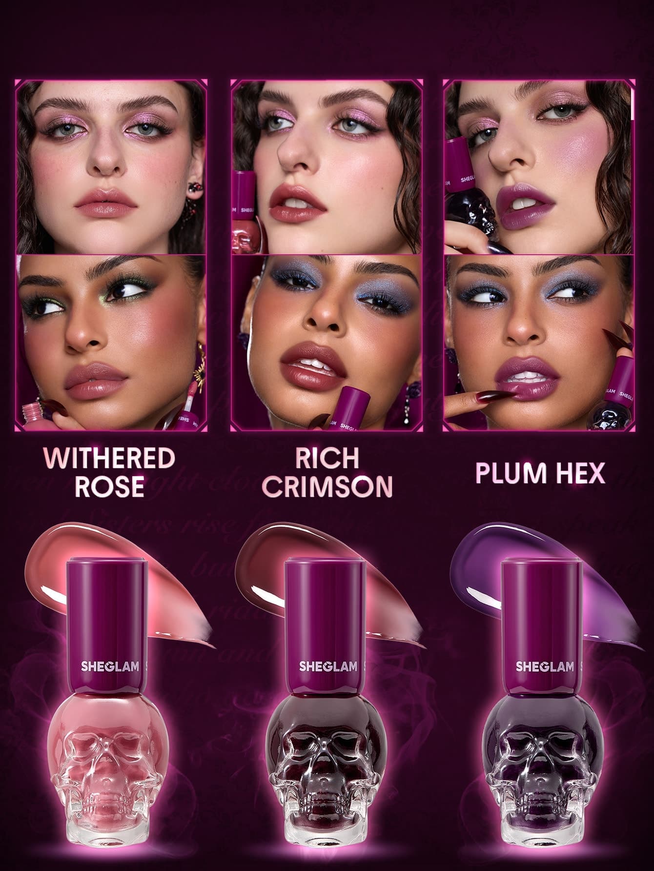 تینت لب و گونه Dark Romantasy شیگلم رنگ Plum Hex — تصویر ۴