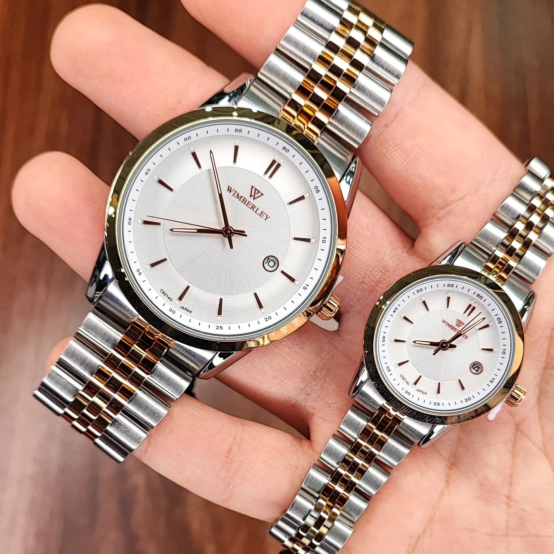 ست ساعت مچی عقربه ای ویمبرلی نقره ای رزگلد مدل WB-CS214G-M — تصویر ۳