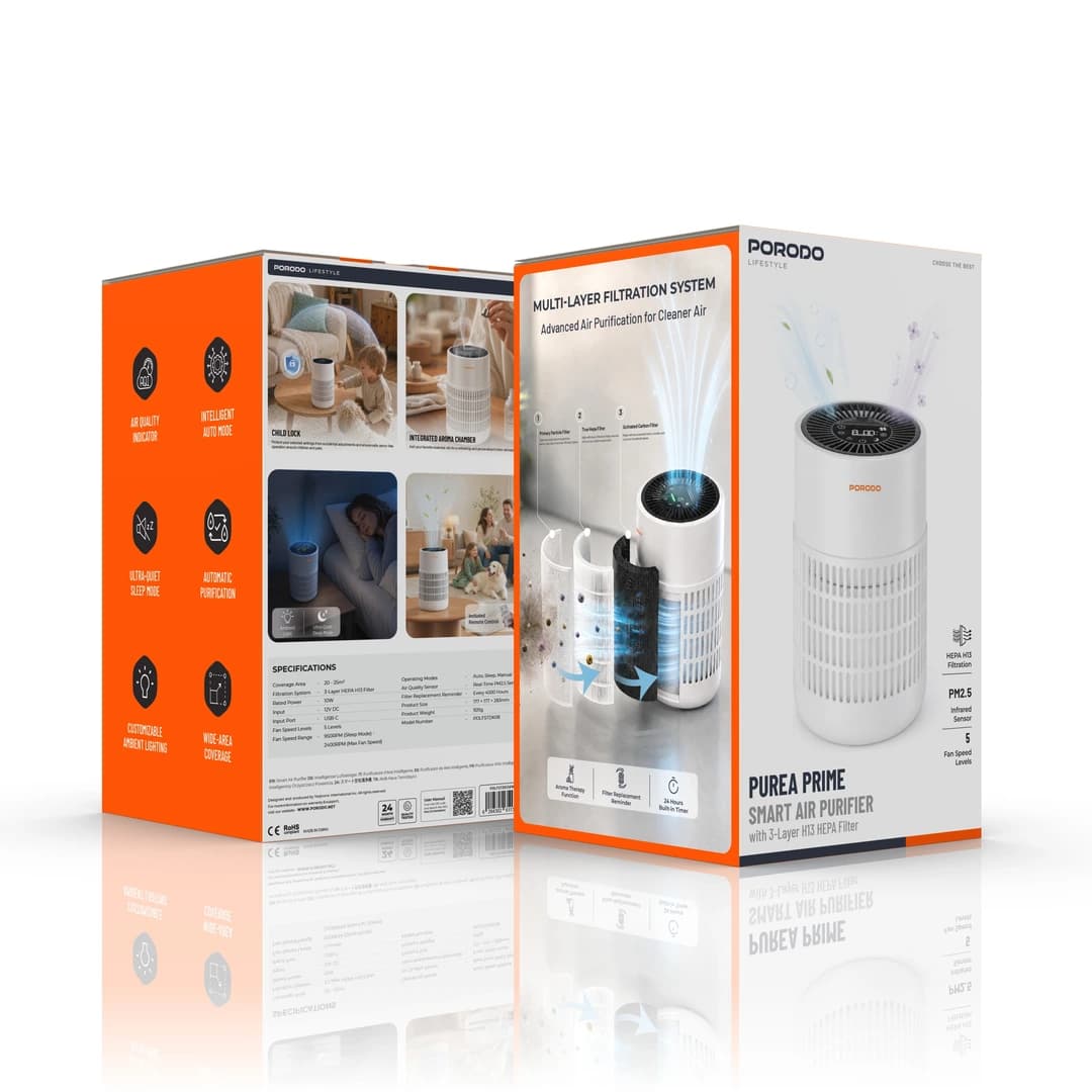 دستگاه تصفیه هوای هوشمند پرودو Purea Prime با فیلتر H13 PDLFSTDK08WH — تصویر ۷