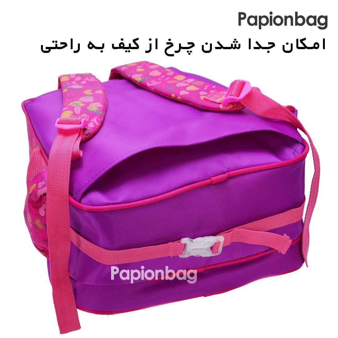 ست کیف مدرسه دخترانه طرح دورا رنگ صورتی خارجی کد123 — تصویر ۵
